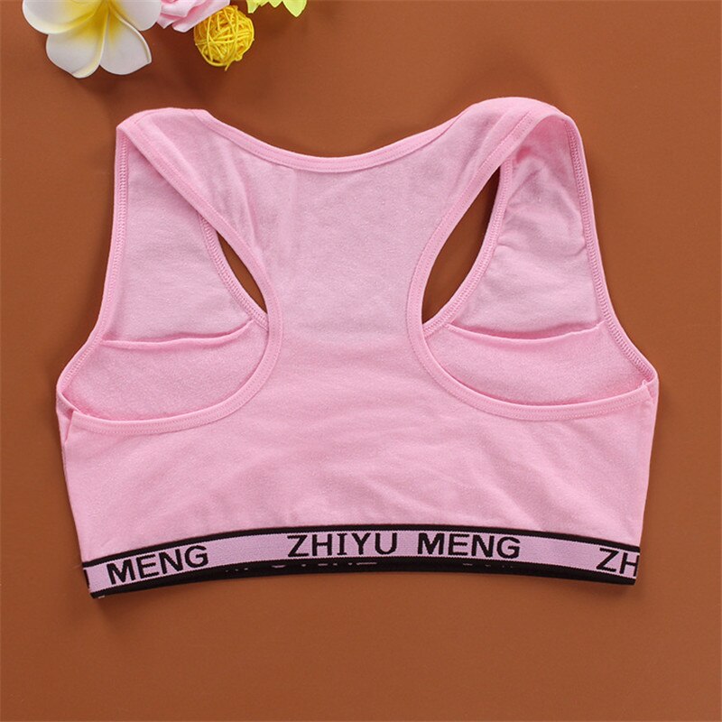 Filles formation soutien-gorge adolescents enfants doux respirant sous-vêtements en coton hauts vêtements: Rose