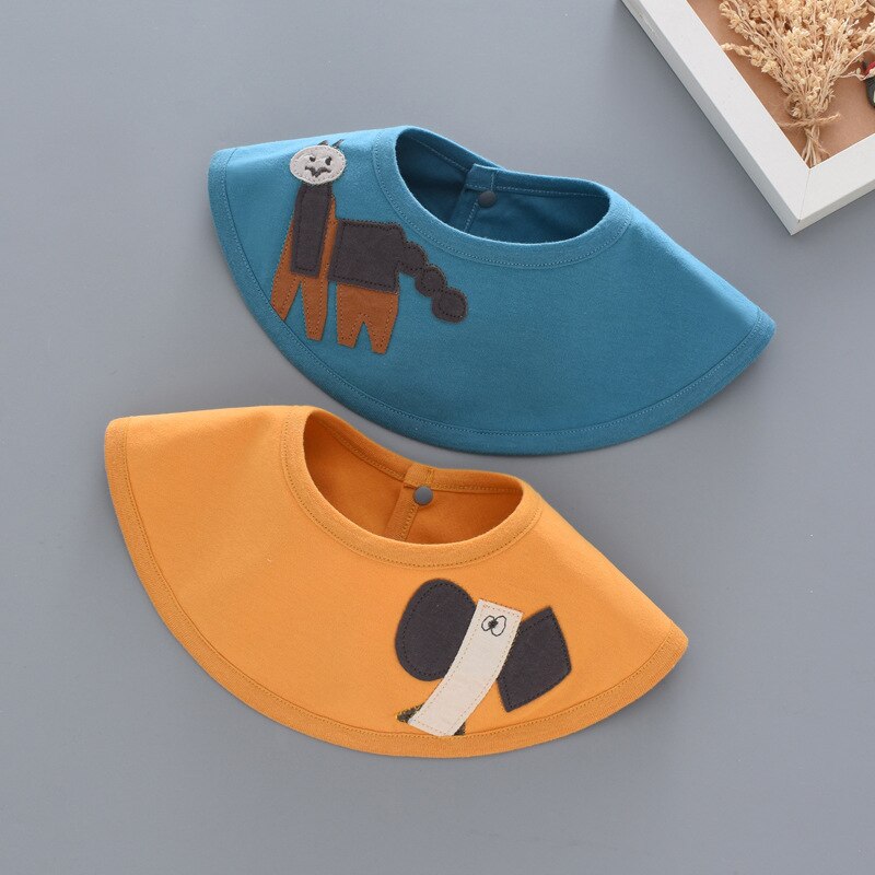 2 pacote bebê babadores de alimentação à prova dwaterproof água algodão impressão camisola dos desenhos animados bebê arroto panos infantil criança bonito 0-3 anos de idade: animals