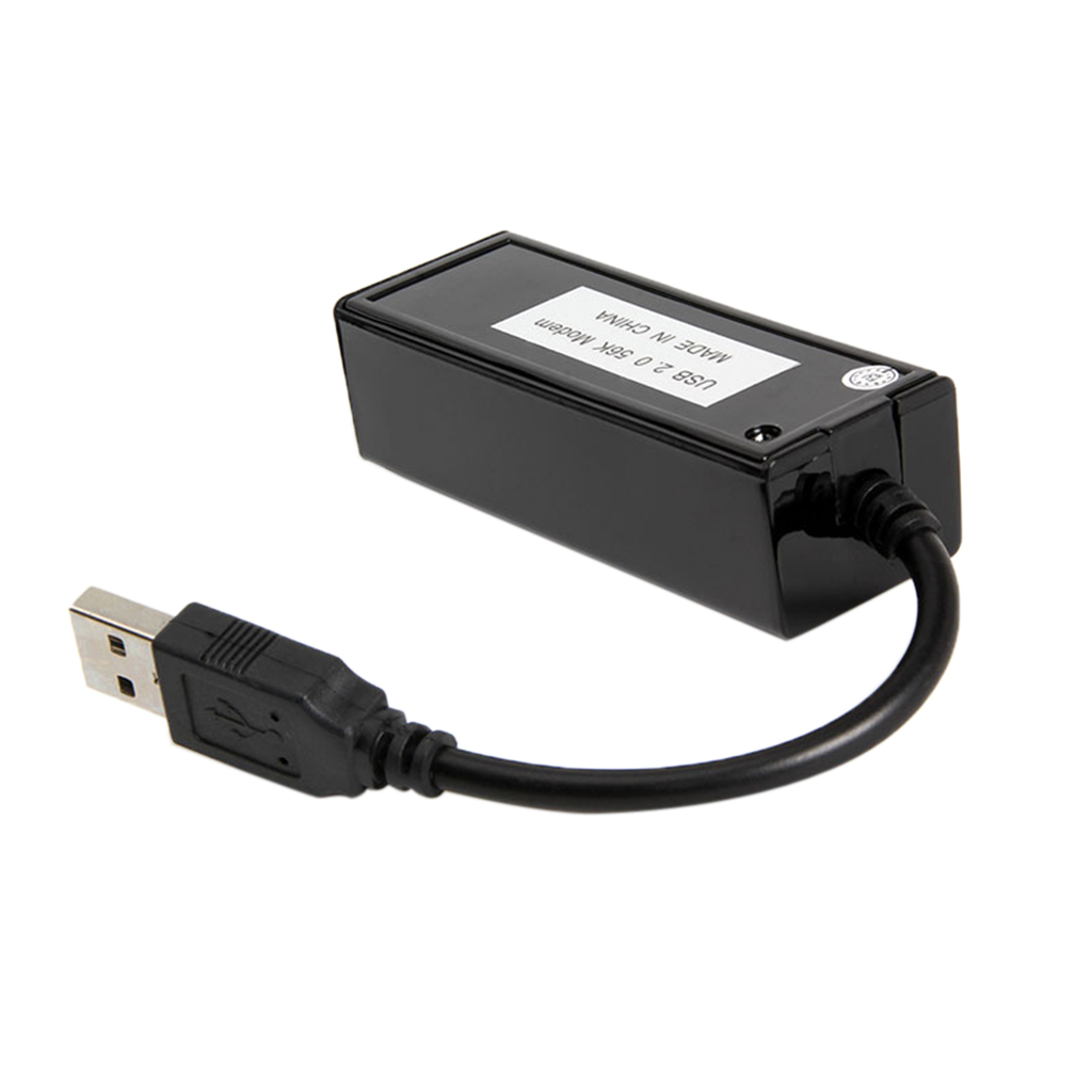 USB 2.0 56K External Data Fax Modem Cable Adapter For Windows XP/7/8/10 Black