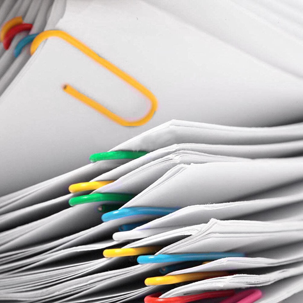 Trombone à revêtement en vinyle, paquet de 30 trombones géants multicolores de 4 pouces à couleurs assorties