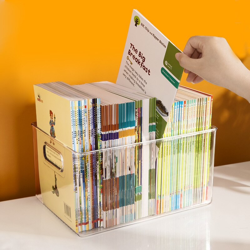 Boek Opbergdoos Transparante Boek Opslag Mand Student Foto Boek Opslag Artefact Desktop Organiseren Opbergdoos