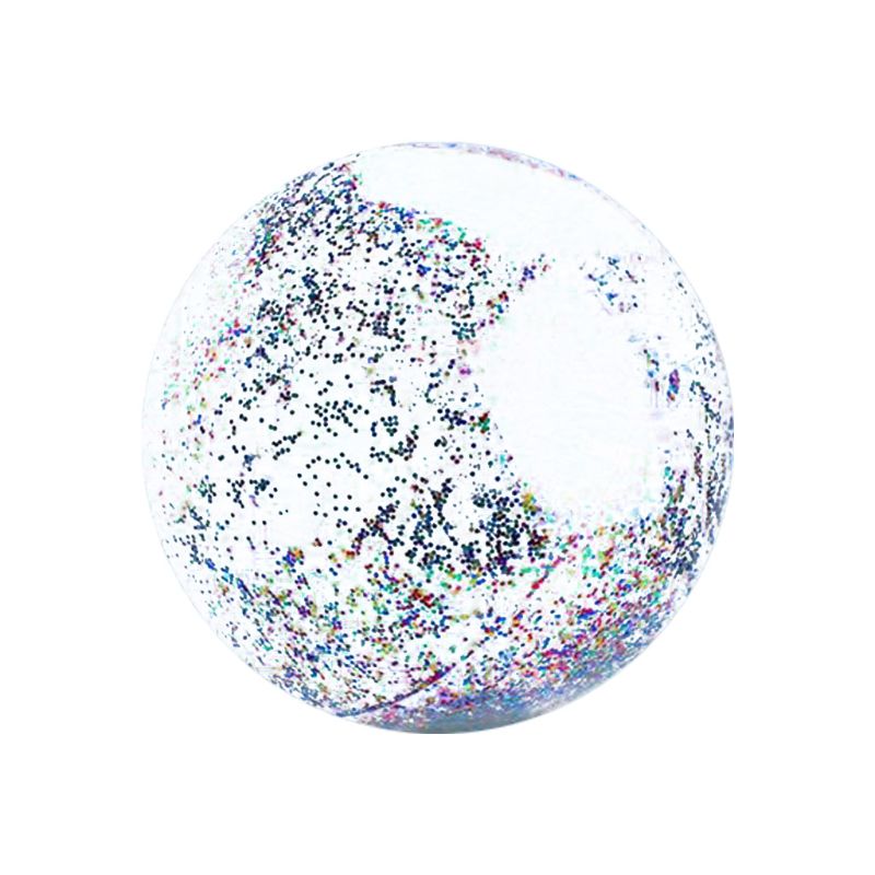Gennemsigtig sequin oppustelig beach ball jumbo pool legetøj konfetti glitter klar
