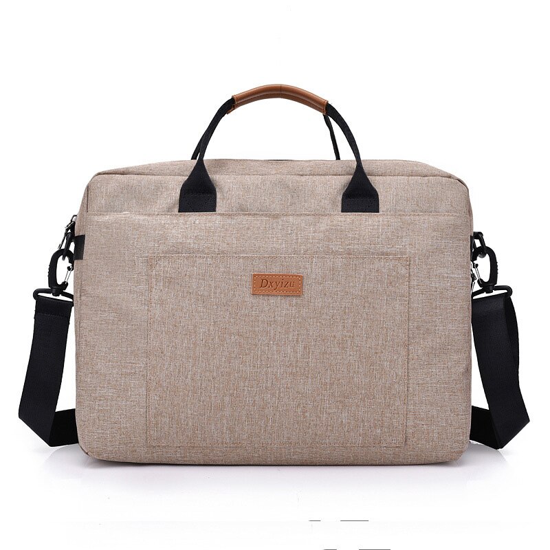 Mannen Canvas Tassen Business Aktetas Kantoor Reizen Messenger Grote Tote Vrouwen Computer Tassen Reis Bestand Laptoptas XA194ZC: Beige