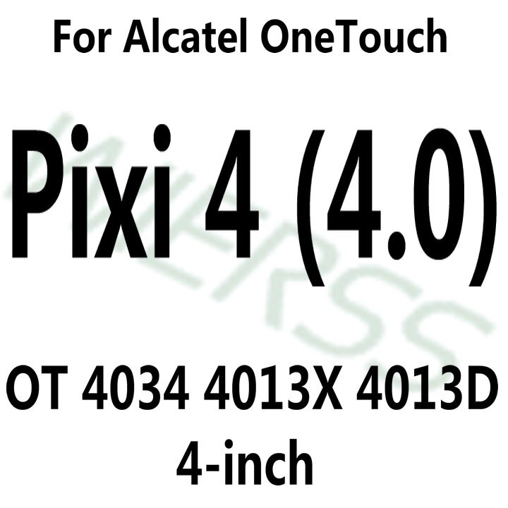 Temperato di Vetro Dello Schermo Della Pellicola Della Protezione per Alcatel One Touch Pop C3 C7 C9/Idol 3 4 4S 4.7 5.5 /Pixi 3 4 3.5 4 5 5.0 5.5 6 6.0: ForAlcatel Pixi 4 4