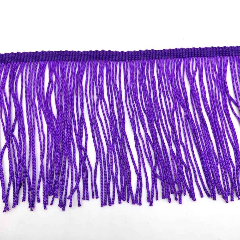 1 Yards van Pack 4 "Breedte Franjes Kant Polyerter Fibre Kwastje Kleding Accessoires Latin Trouwjurk Kwastje Lint diy: Purple