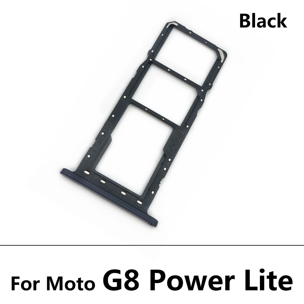 10Pcs/lot For Motorola Moto G8 Power Lite / G Fast / G Power / one zoom Sim Card Tray SD Card Reader Socket Slot Holder Part: G8 Power Lite Black