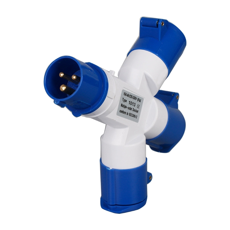 Divisor enchufe 16A, conexión eléctrica red, 240V, autocaravana, caravanas, barcos, fuente alimentación divisora 2/3