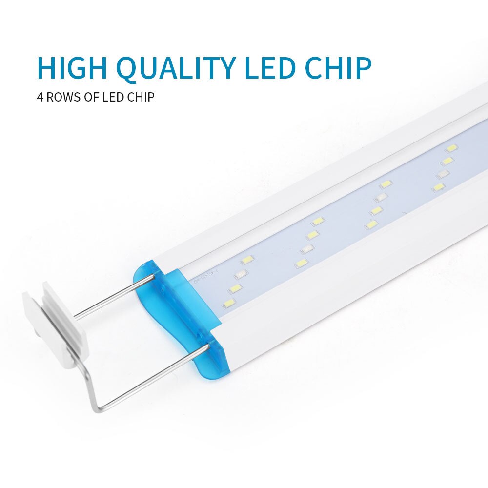 Super Slim LEDs Aquarium Lighting Aquatic Plant Grow Light 18-75CM Extensible Waterproof Bright Clip Blue Lamp Fish Tank 90-260V