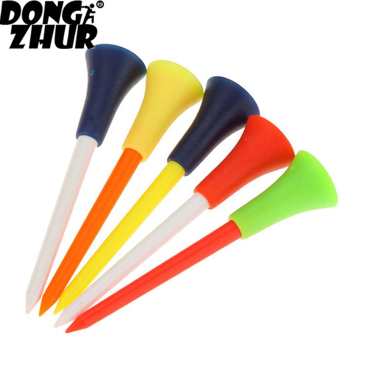 Multi Color Plastic Golf Tees 83mm Durable Rubber Cushion Send Random Tee Golf Top E5H3