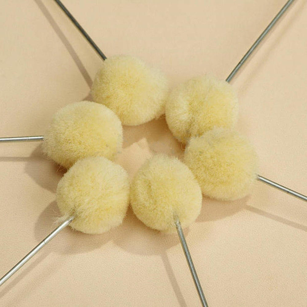 100pcs Yellow DIY Leather Craft Wool Daubers Assisted Dyeing Wools Ball Brush Leather Dye Dauber Applicator Kit Tool