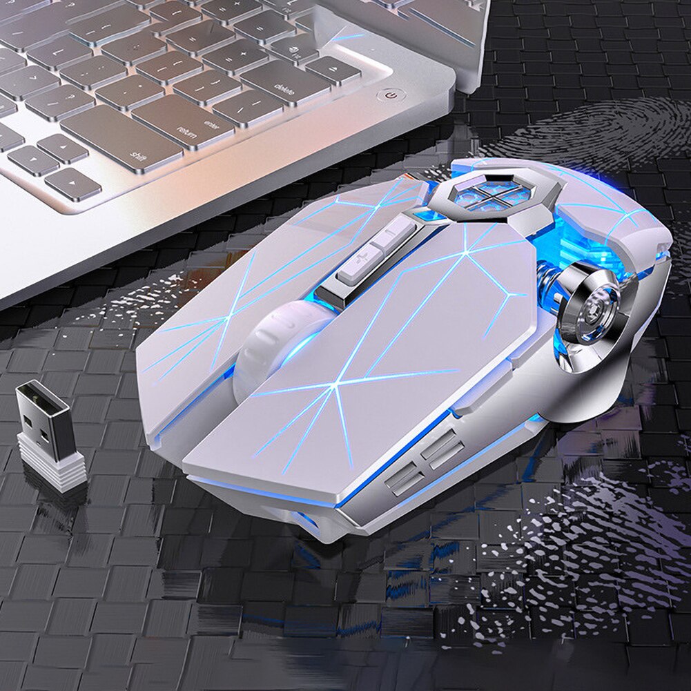 Gaming Mouse Ricaricabile Senza Fili Del Mouse Silenzioso Retroilluminato A LED 2.4G USB 1600DPI Optical Mouse Ergonomico Gamer Desktop Per PC del computer portatile