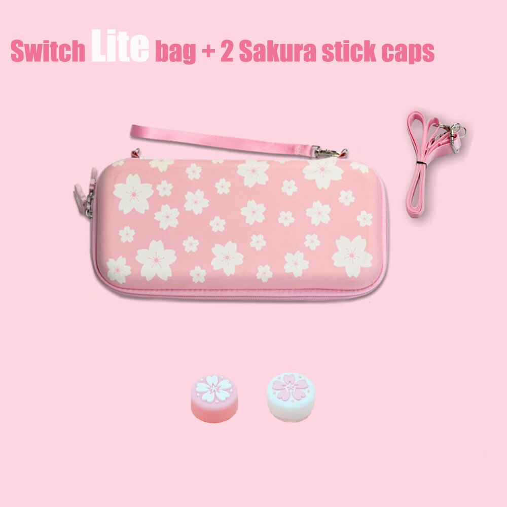 Nintend Accessori Pink Cherry Sakura Sacchetto di Immagazzinaggio di Viaggio di Trasporto Caso Della Copertura di Protezione Per Nintendos Interruttore/Lite Pellicola di Vetro: 2in1Cherry Switch