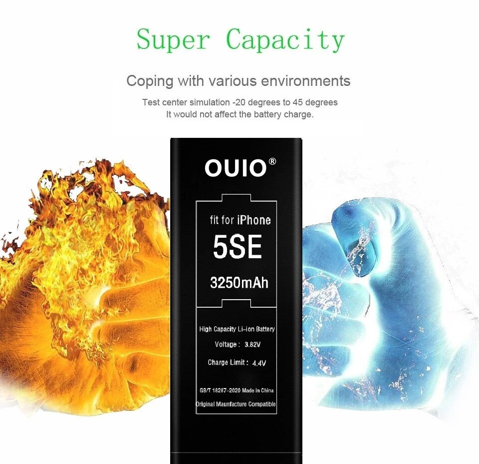 Original iPhone 6 7 8 Plus XR XS MAX Handy Batterie Für iPhone 5 5S 5SE 6S X Hohe Kapazität Ersatz Batterie