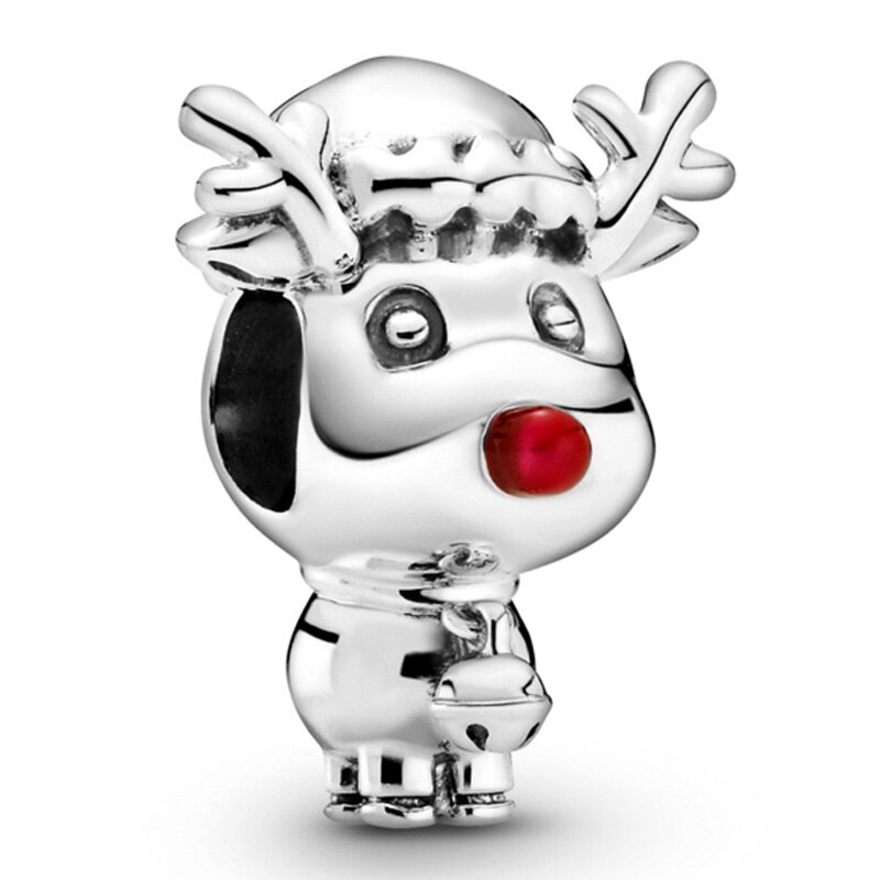 Fonkelende Sterren Sweet Home Goddaughter Hart Rode Nosed Reindeer Charm 925 Sterling Zilveren Kralen Fit Armband Diy Sieraden: 16