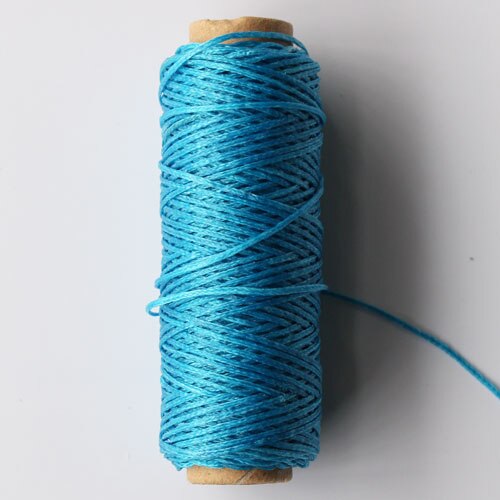 150D Lederen Gewaxt Draad Koord Leer Ambacht, 1Mm Diameter String Katoen Lijn Draad Lederen Stitching Tool Diy Materiaal 50Meter: lake blue thread