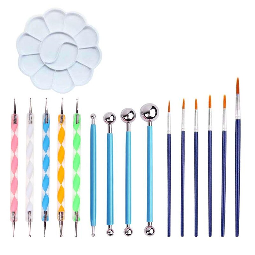 20Pcs Mandala Punktierung Werkzeuge Kit Stift Stylus Rock Stein Malerei Werkzeuge Set Handwerk