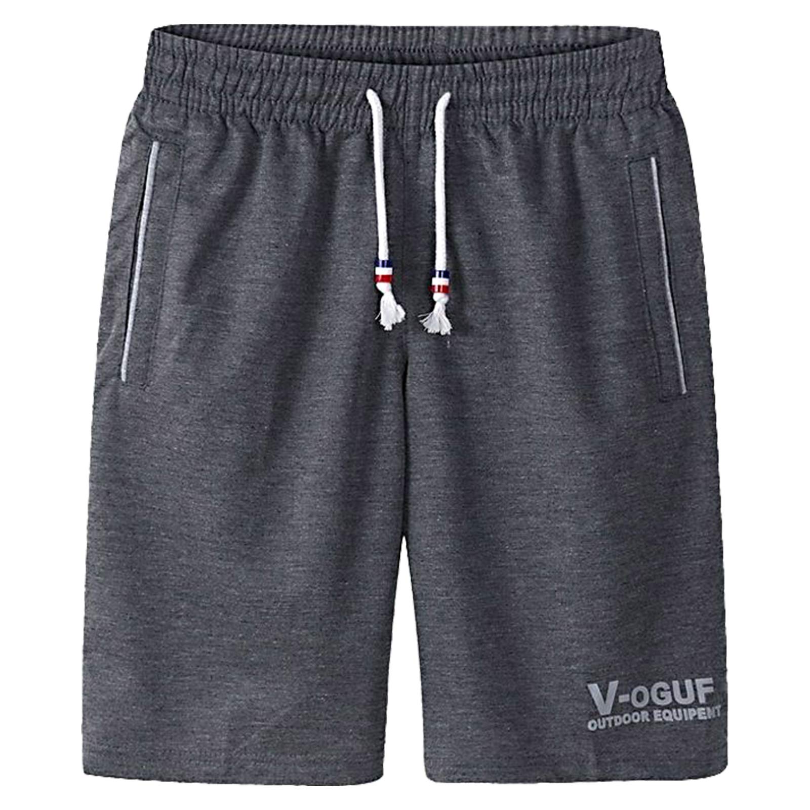 Männer Casual Fitness Laufhose Sport Boden Sommer Elastische Taille Kordelzug Knie Länge Lose Shorts Outdoor Shorts Heiße Hosen: Charcoal Grey / 3XL
