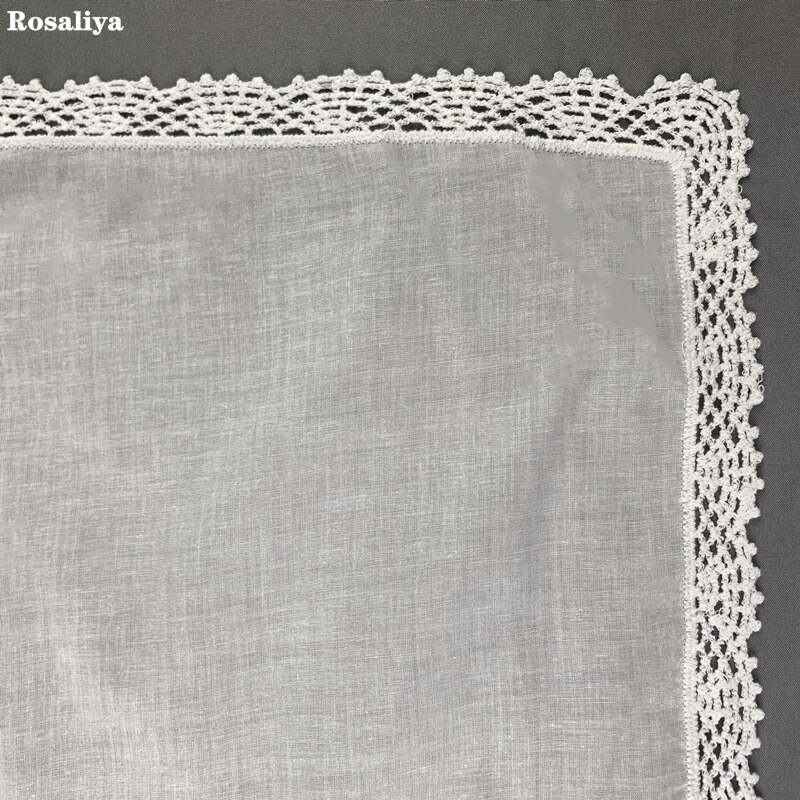 Set of 12 Ladies Handkerchiefs White Cotton Wedding Bridal Handkerchief Vintage Embroidered Lace Hankie