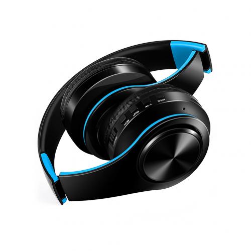 Bluetooth 4.0 Foldable Stereo Wireless Headphones Heavy Bass Headsets with Mic EDR Bluetooth Sports Earphone For Phone PC: Black Blue