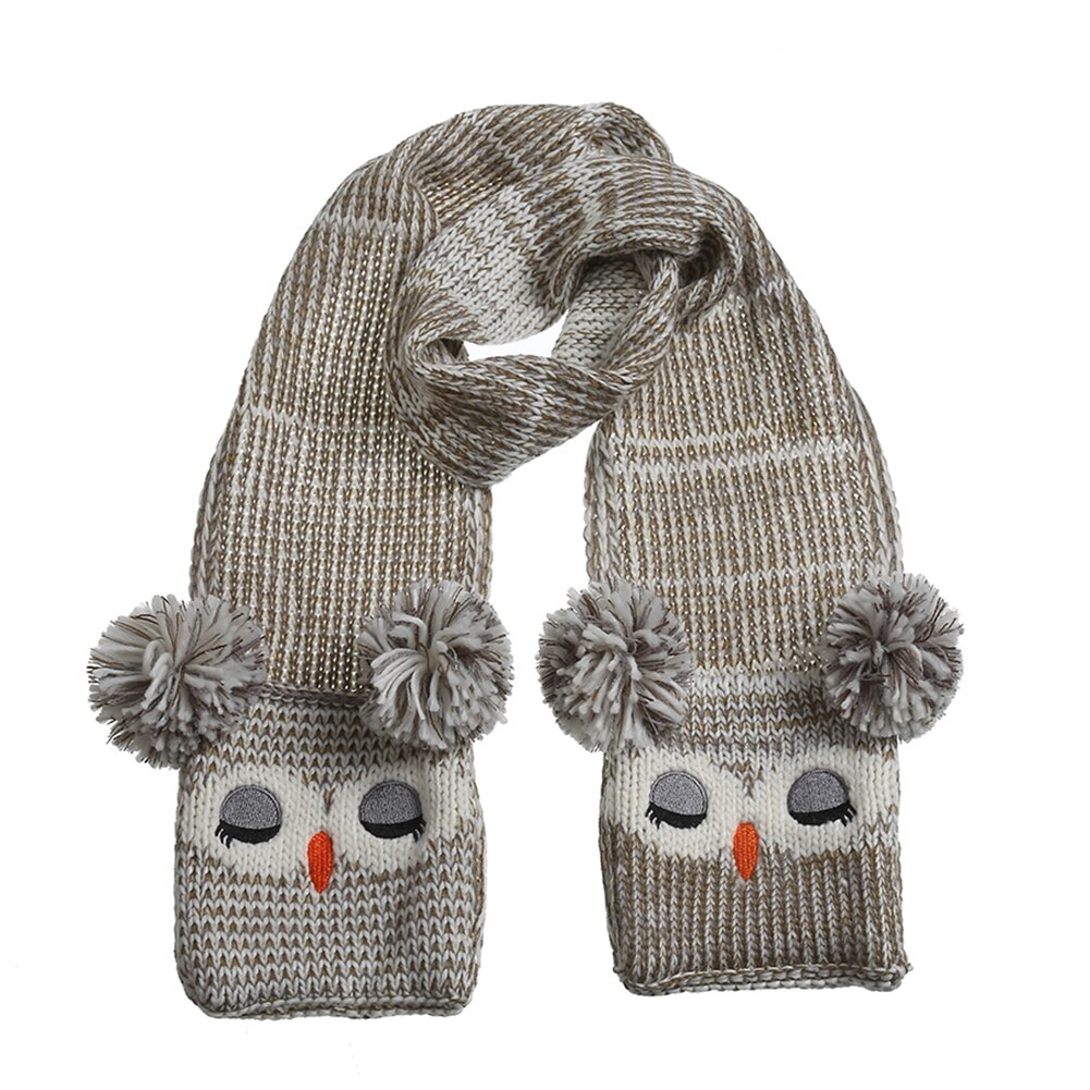 Cartoon Autumn Winter Children Scarf Cute Shawls Thick Warm Neck Soft Wrap Scarves Knitted Neck Warmer for Outdoor Camping: Yellow