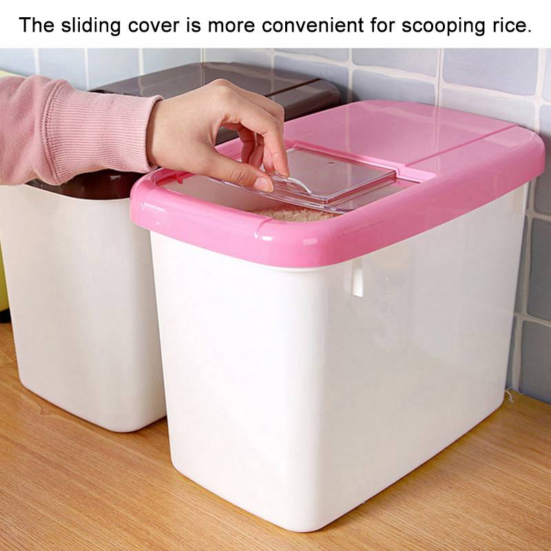 15 - 20 kg Nordic Plastic Food Storage Container Rice Grain Container Organizer Sliding Lid Sealed Freshness Storage Case