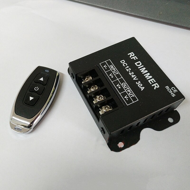 1 Set 3 Key RF High Power Wireless Remote Control Dimmer DC 12V-24V 30A Dimming Switch for Monochrome LED Lights Strip