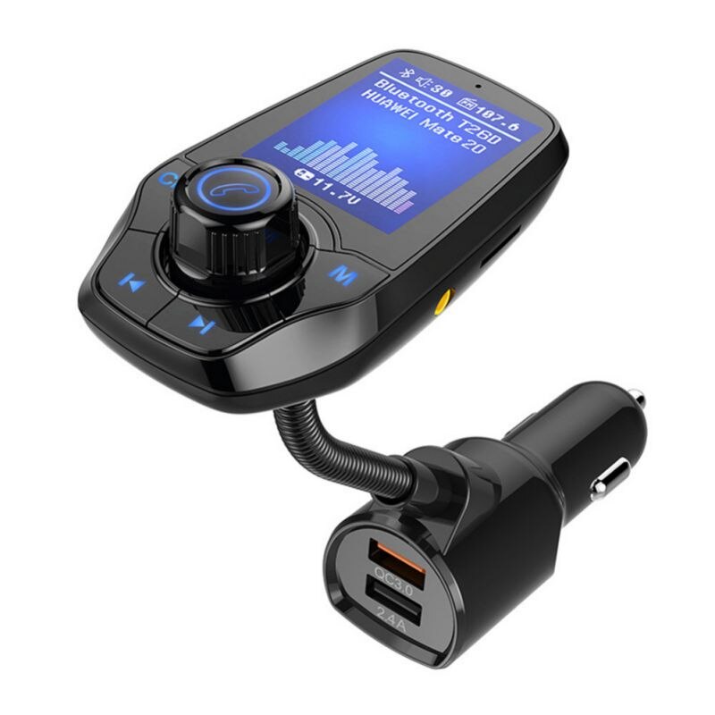 FM Transmitter MP3 Player For Bluetooth 3.0, Car 3 USB Ports Quick Charge Handsfree