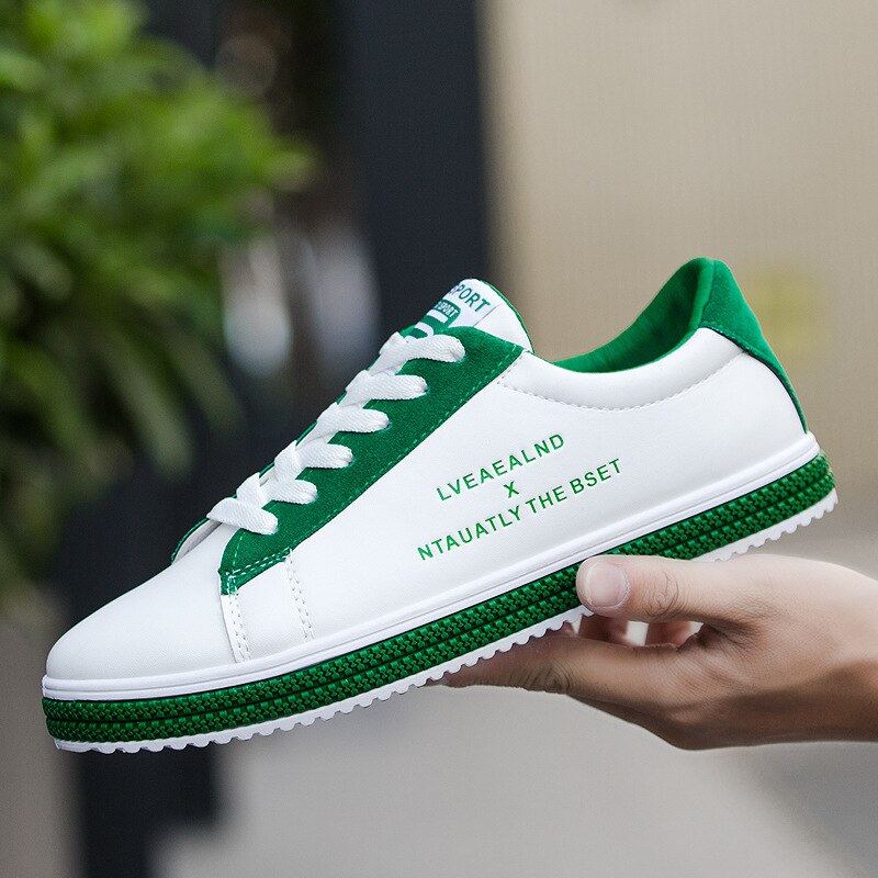 Zomer Mode Mannen Schoenen Ademend Slip Flats Schoenen Lace-Up Lage Hulp Sneakers Mannen Casual Schoenen Zapatillas hombre Nan: green / 44