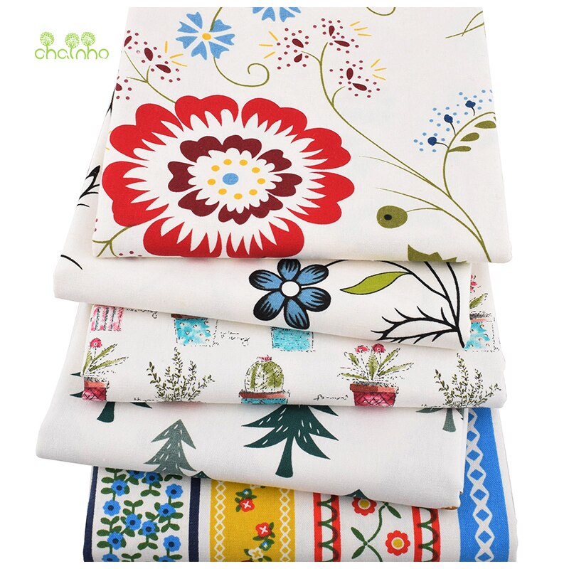 Chainho, blomsterserie, trykt bomullslinstoff for quilting og sying av sofa/duk/møbeltrekk/putemateriale