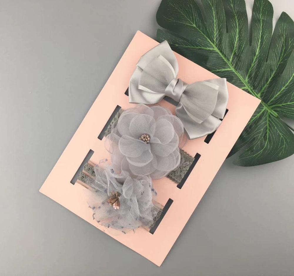 3 Stks/partij Baby Meisje Hoofdband Elastische Hoofddeksels Bloemen Strik Haar Accessoires Voor Baby Meisje Verjaardagsfeestje: 2