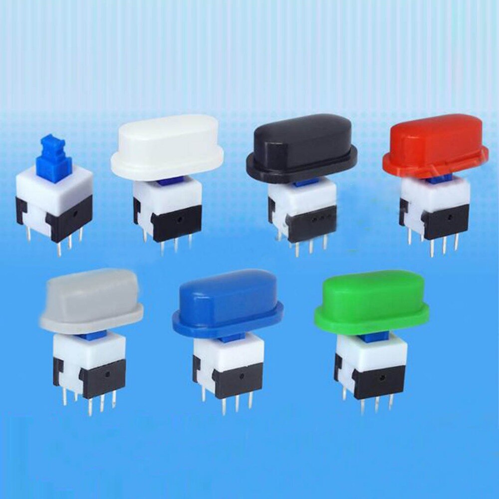 200pcs Elliptical round button cap self locking switch caps 18*10*7mm push switch cover for height 5.8/7/8/8.5mm price