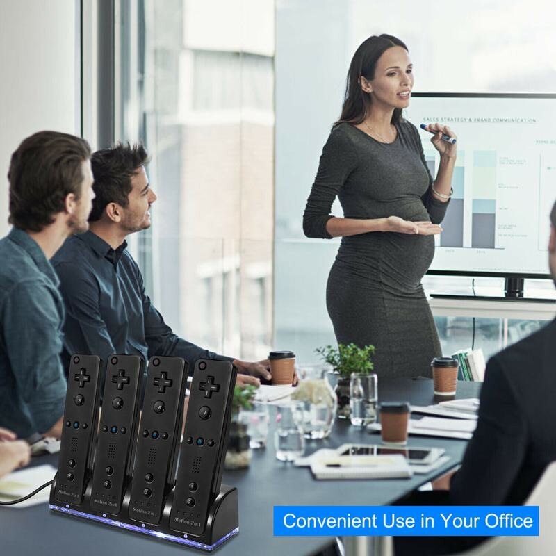 USB 2/4 Port Charge Remote Controller Charging Dock Station Dock + 2/4 Battery For Nintendo Wii Gamepad Charger With LED Light