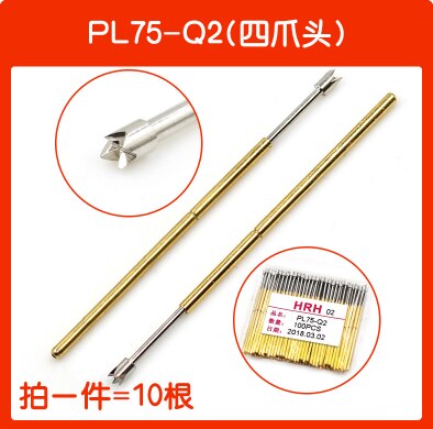 50 pièces ressort PCB Test sonde broche pointe de lance 0.74mm pointe Dia 1.3mm trou de forage Dia.: PL75-Q2