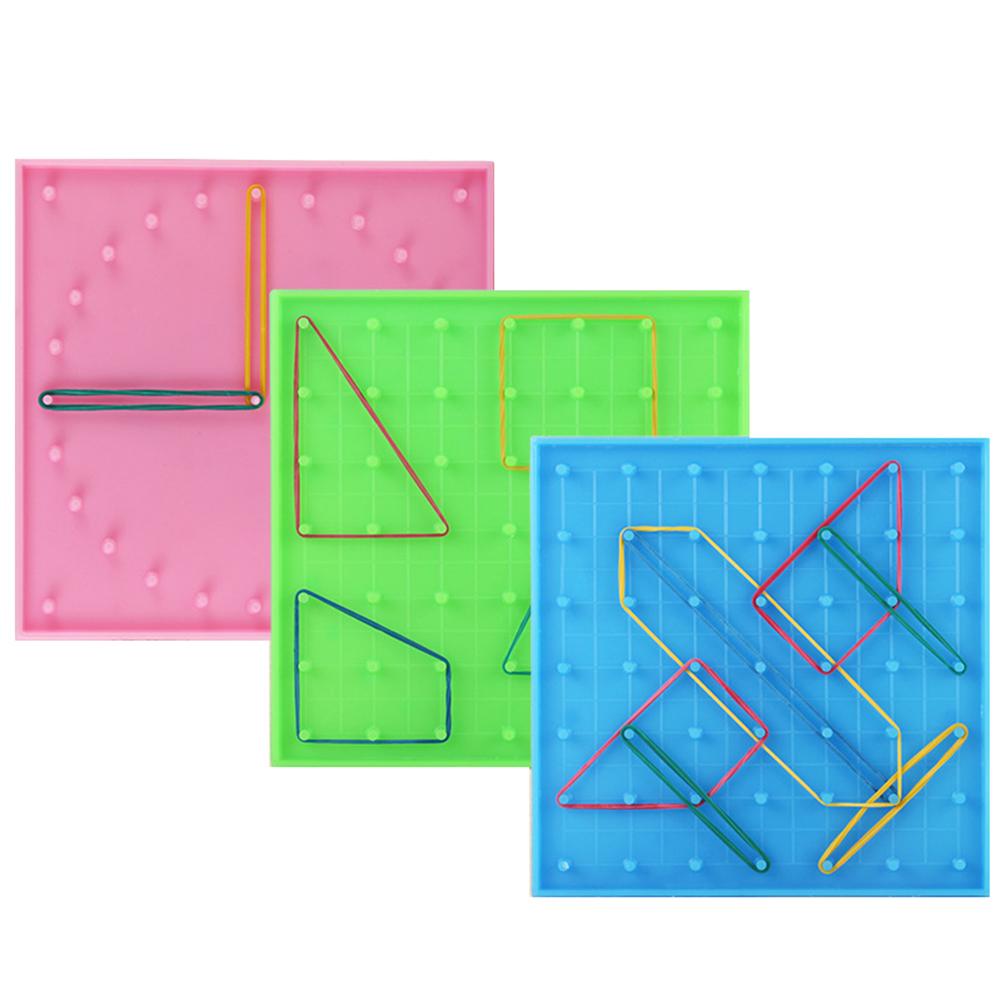 Plast spikplatta primär matematik spikbräda verktyg geometri demo barn pedagogisk leksak undervisning instrument pusselspel leksak