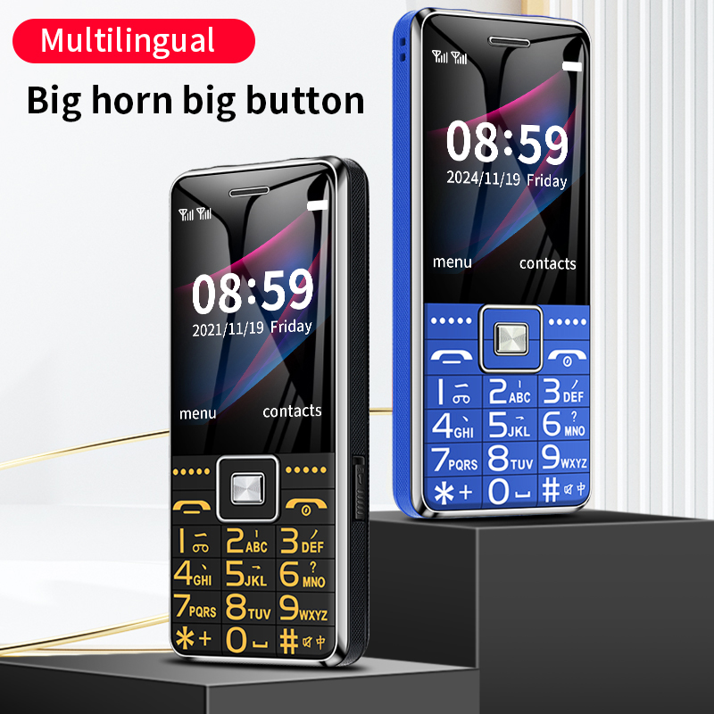 Teléfono GSM 2G BAR G600, tarjeta SIM Dual, batería de 6800mAh, tecla grande SOS, pantalla de 2,4 pulgadas, teléfono móvil para ancianos y mujeres, reccodificador de MP3