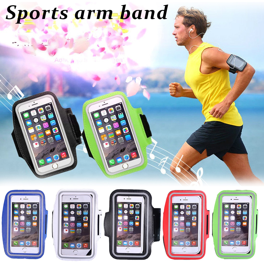 Impermeabile Universale Brassard Corsa e Jogging Palestra Cassa del Bracciale di Sport Del Telefono Mobile della Fascia di Braccio Del Sacchetto Del Supporto per il iPhone 6 7 8 Smartphone