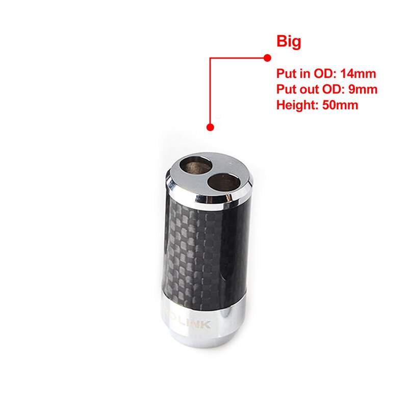 1 trou à 2 trous câble pantalon mise à niveau adaptateur haut-parleur casque fil câble séparateur Fiber de carbone rhodié 1PC: Big