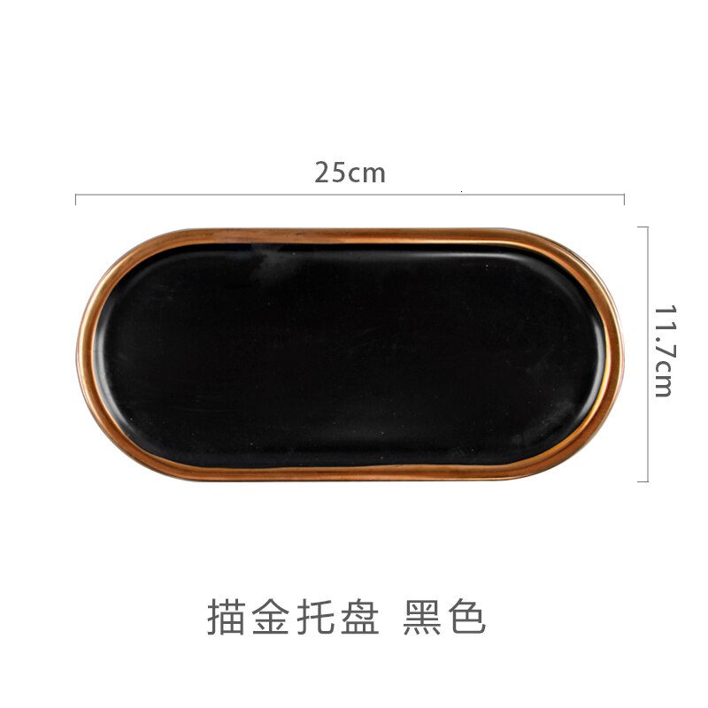 Tasses en céramique japonaise marbre plaqué or | Tasses à café blanc et noir, tasse de petit déjeuner: Gold Tray Black