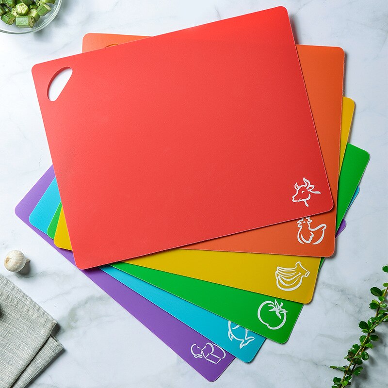Cutting Board Multifunctional Plastic Nonskid Cutting Board 6 Piece Health Environmental Protection Ultra-thin Cutting Board