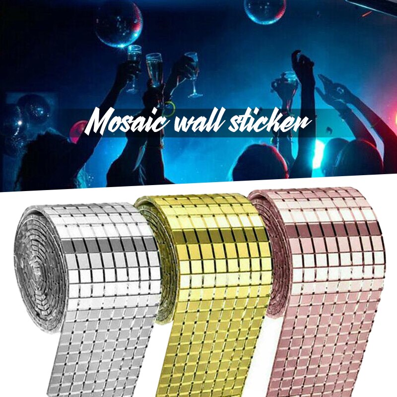 1 rolle selbst-Klebstoff Mini Platz 5/10mm Acryl Spiegel Mosaik Fliesen Für Diy Badezimmer Zauberstab Aufkleber handgemachte Handwerk Heimat Bar Dekor
