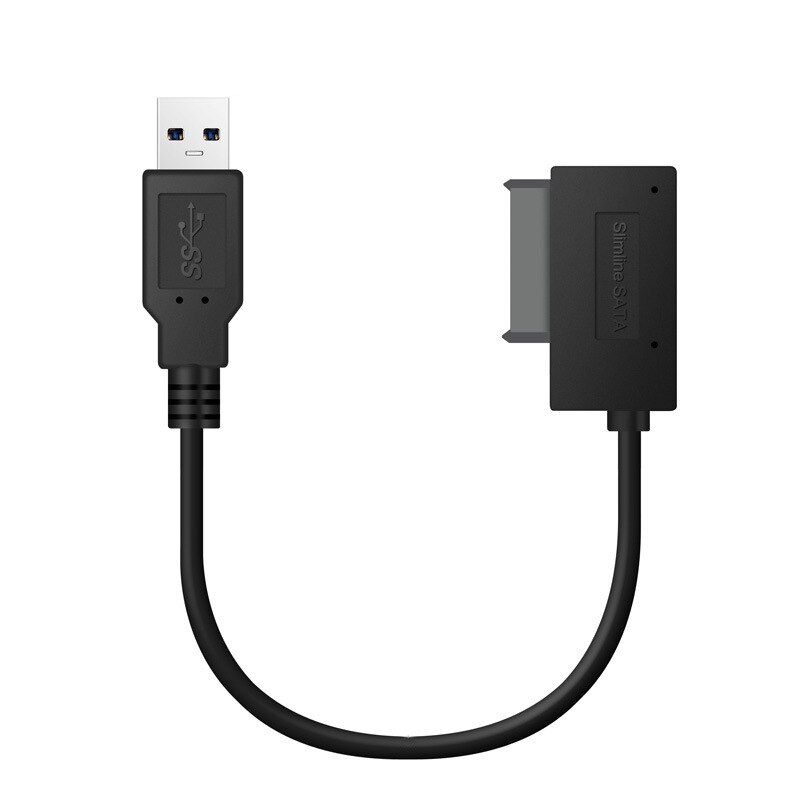 Usb 3.0 to 7+6 13 pin slimline sata kabel indikator til notebooks dvd/cd-rom til hdd caddy drev adapter