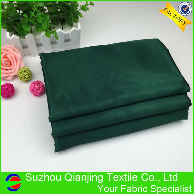 Satin de Polyester vert foncé, tissu teint uni, brillant, doux et lisse