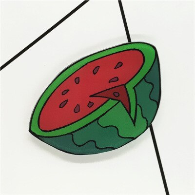 Mooie Watermeloen Aardbei Lemon Broche Acryl Pin Badges Pictogrammen Op De Rugzak Medaille Decoratie Badge Voor Kleding: D