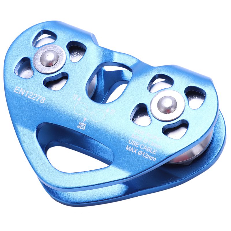 Heart-Shape Climbing Double Pulley Steel Cable Rope 1m Climbing Device High Speed Zipline Trolley 24KN