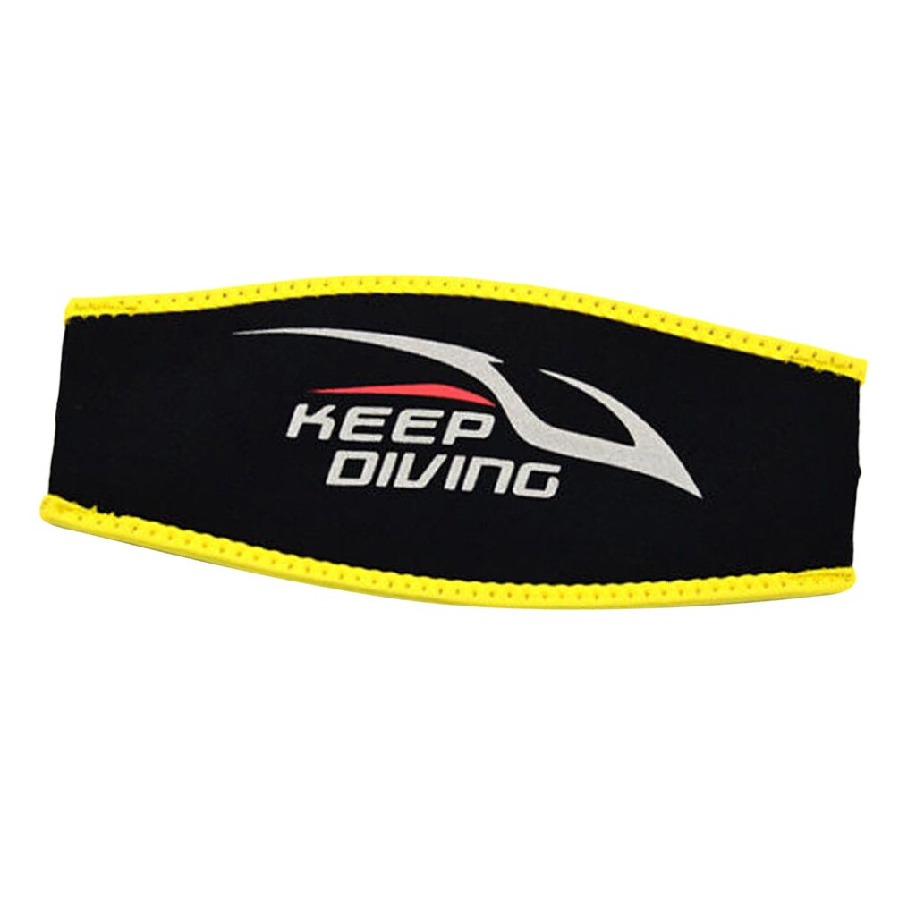 Maschera subacquea in Neoprene copertura per cinturino per la testa protezione per capelli avvolgente adatta alla maggior parte delle cinghie per maschera per sport acquatici 8.7 nuoto immersione gratuita: Black Yellow