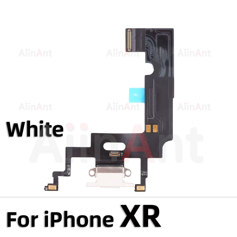 Bodem Usb Charger Port Flex Kabel Voor Iphone X Xs Max Xr 7 8 Plus 7G 8G Dock Opladen Connector Microfoon Flex: XR White