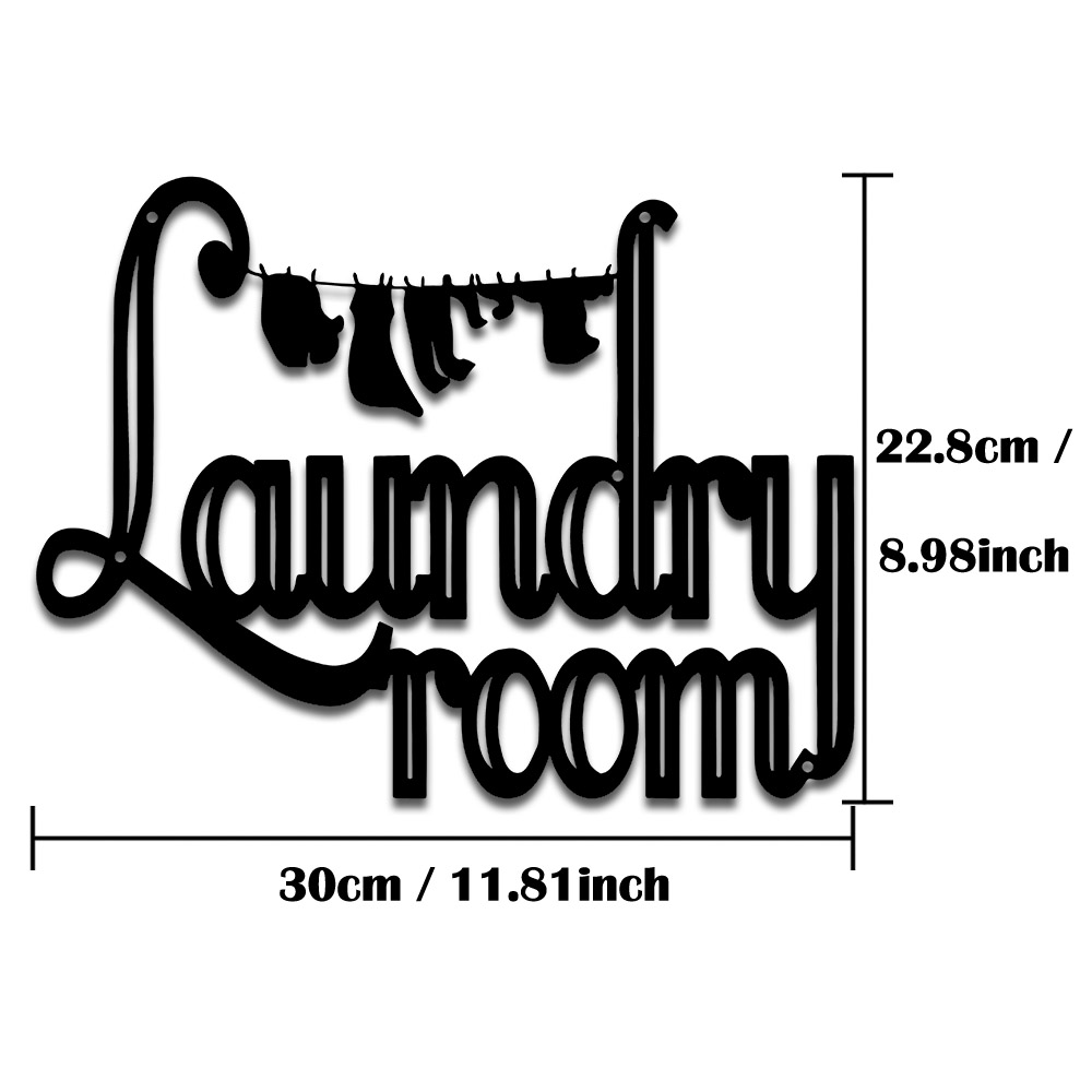 Laundry Room Decor Sign Abstract Metal Wall Art Decoration Living Room Bedroom Versatile Hanging Decor
