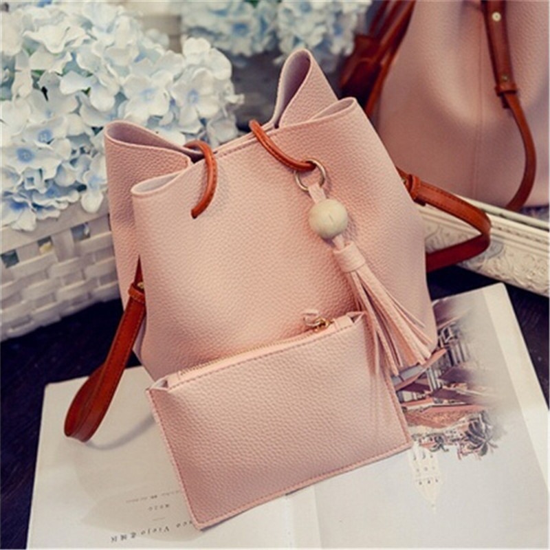 3 uds. Bolsas compuestas para las mujeres, juego de nuevas bolsas de hombro de cuero PU, bolso de borla, bolso Casual, bolso de mensajero compuesto de: 893942