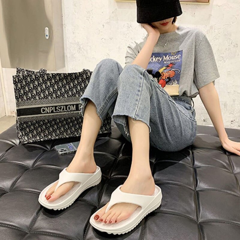 Strona główna klapki lato 2021 jednokolorowe jednoczęściowe EVA totem klip stopy dla mężczyzn kobiety dorywczo antypoślizgowe kapcie plażbyć winnym Y