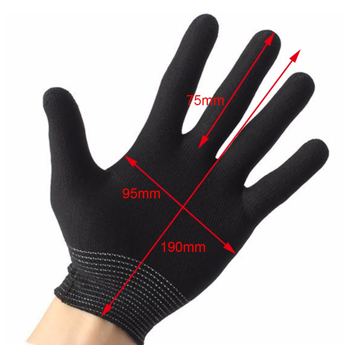Guantes antiestáticos de seguridad laboral, manoplas antiestáticas de punto de nailon electrónico, negro/blanco, 2/4/10 pares